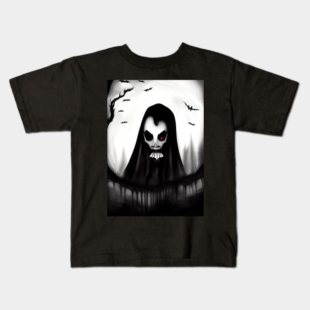 SINGLE RED  EYED SPOOKY HALLOWEEN VAMPIRE Kids T-Shirt by sailorsam1805